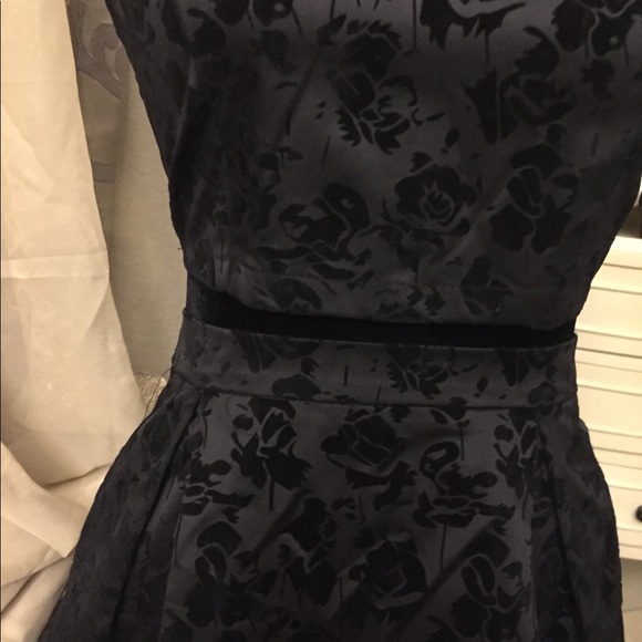 Francesca’s black with velvet flowers dress - Picture 3 of 8